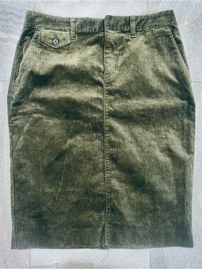 Lauren Ralph Lauren Corduroy Dark Green Pencil Skirt Size 4